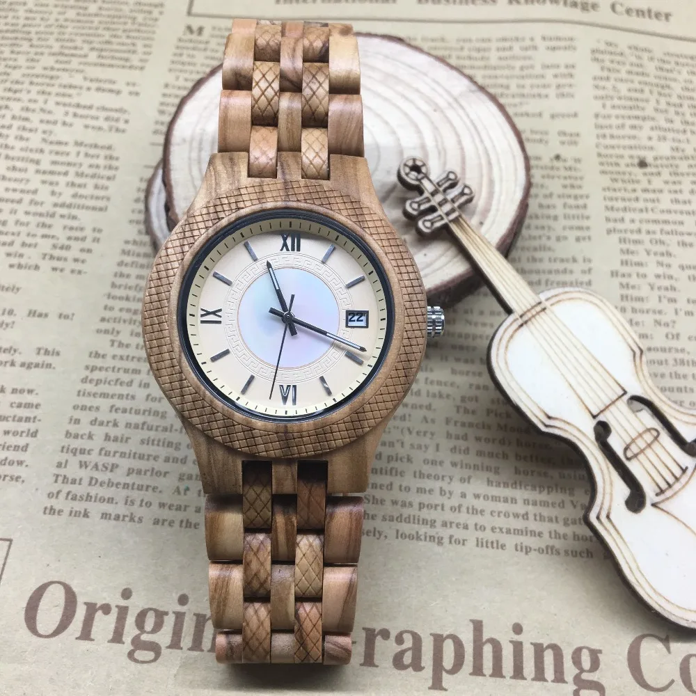 Горячая Распродажа мужские нарядные часы деревянные часы Япония 2035 кварцевые мужские часы из натурального дерева дизайн