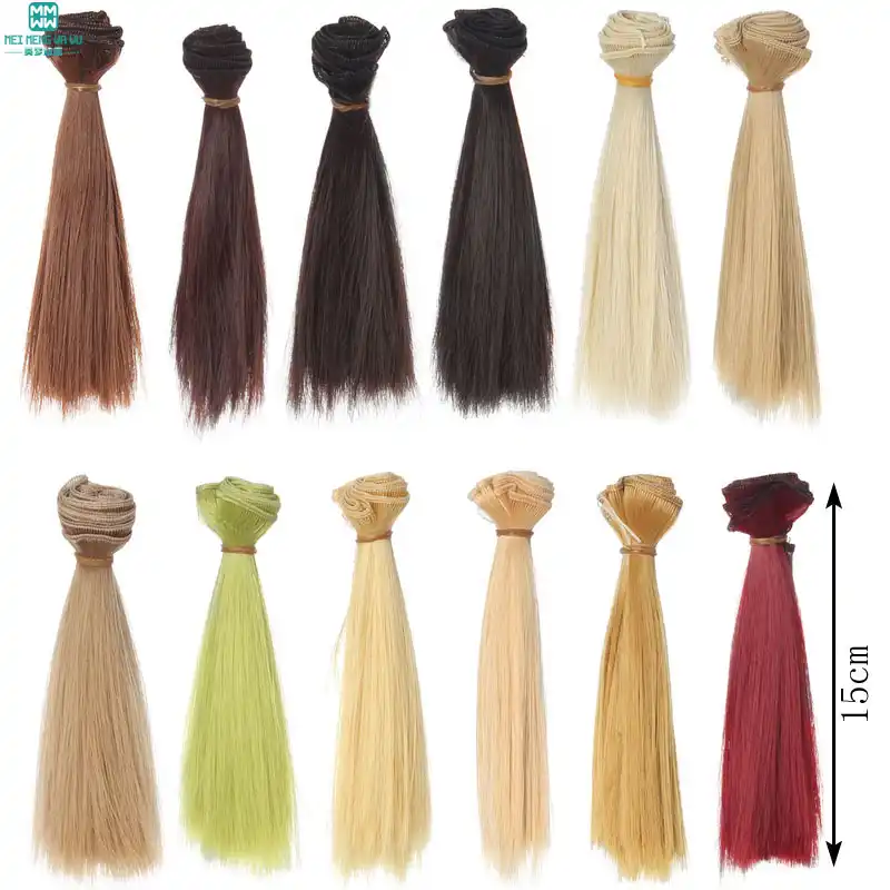 1 Sht 15 Sm 100 Sm Tolstye Pryamye Volosy Dlya Kukol 1 3 1 4 Bjd Sd Volosy Chernye Zolotye Korichnevye Hair For Dolls Doll Wigfor Dolls Aliekspress