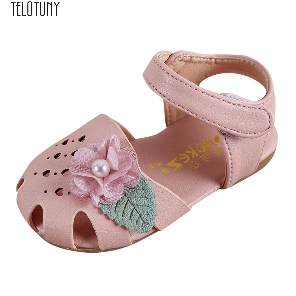 

TELOTUNY Baby Shoes Summer Infant Kids Girl Pearl Flower Heart Hallow Sandals Princess Shoes Girls Summer Shoes Fashion New Jan4