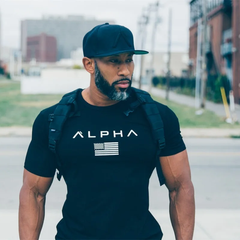 2018 Cotton Gym Shirt Sport T Shirt Men Short Sleeve Running Shirt Men Workout Training Tees