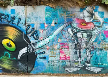 

Graffiti Barcelona vinyl record photo backdrop Vinyl cloth High quality Computer print wall photo studio background