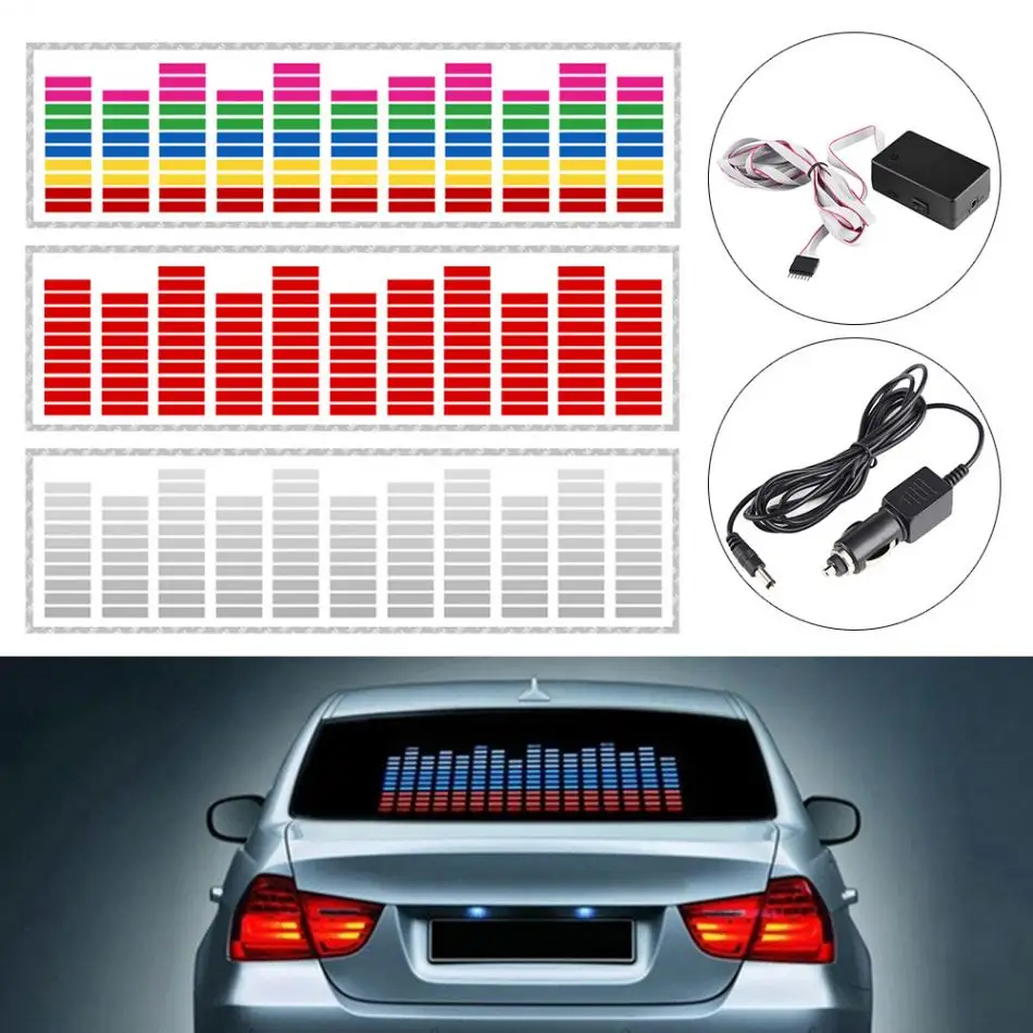 45 x 11cm 12V Auto Sound Control Led Music Light Lamp Car Sticker LED