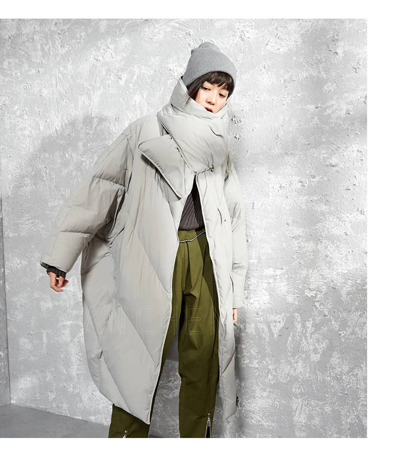 Линетт's chinoiseroy Зима Новое поступление дизайн женское официальное короткое свободное красивое белое пуховое пальто куртка верхняя одежда