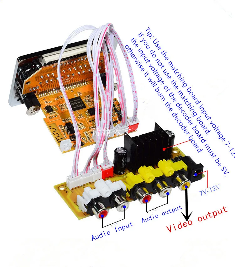 12 В источник питания Bluetooth 4,2 видео декодер плата RM/RMVB FLAC APE BTMP4 MP3 JPEG фоны AUX U диск и TF USB FM