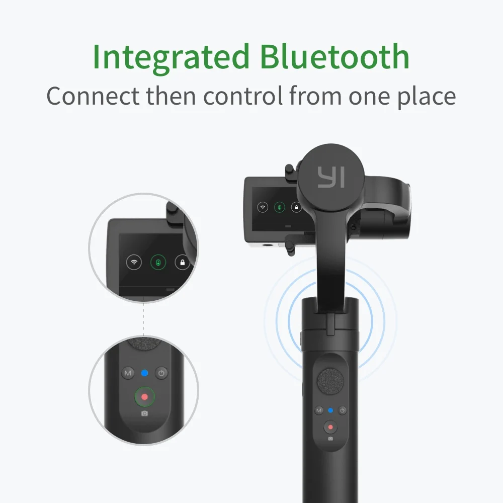 YI Action Gimbal 3 Axis 4 режима Bluetooth Управление 6 8 часов батарея ручной стабилизатор для 4k