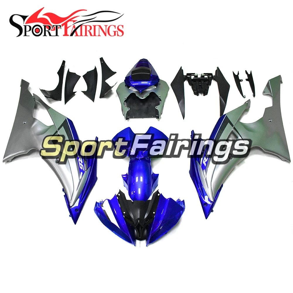Motorcycle Cowlings For Yamaha YZF600 YZF R6 2008 2009 2010 2011 2012 2013 2014 2015 2016 ABS Silver Blue Fairings Kits Covers |