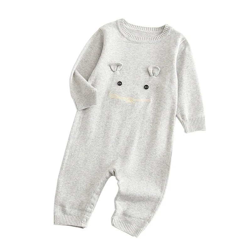 Одежда для новорожденных, весенний трикотажный комбинезон с рисунком животных для маленьких девочек, комбинезоны с длинными рукавами для маленьких мальчиков, детская одежда