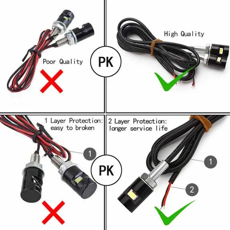 2x Универсальный 12V автомобильный номерной знак светильник мотоцикл светодиодный Подсветка регистрационного номера лампы Белый 2 провода видео-телефон двери номерной знак светильник хвост светильник