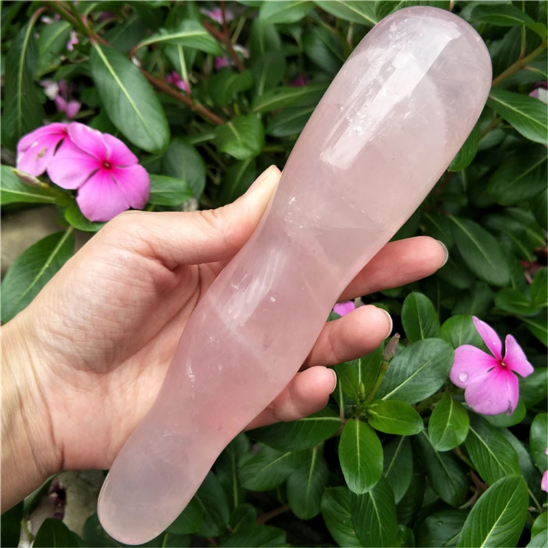 Розовый кристалл кварца камень палочка Большой Длинный натуральный розовый кварц Кристальный массаж палочка йони-палочка для здоровья целебные кристаллы