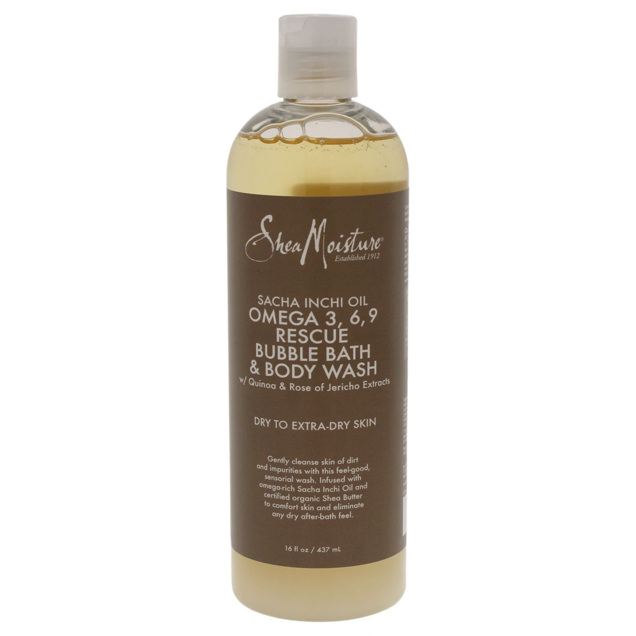 Sacha Inchi Oil Omega-3-6-9 Rescue Bubble Bath & Body Wash by Shea Moisture for Unisex - 16 oz Body Wash