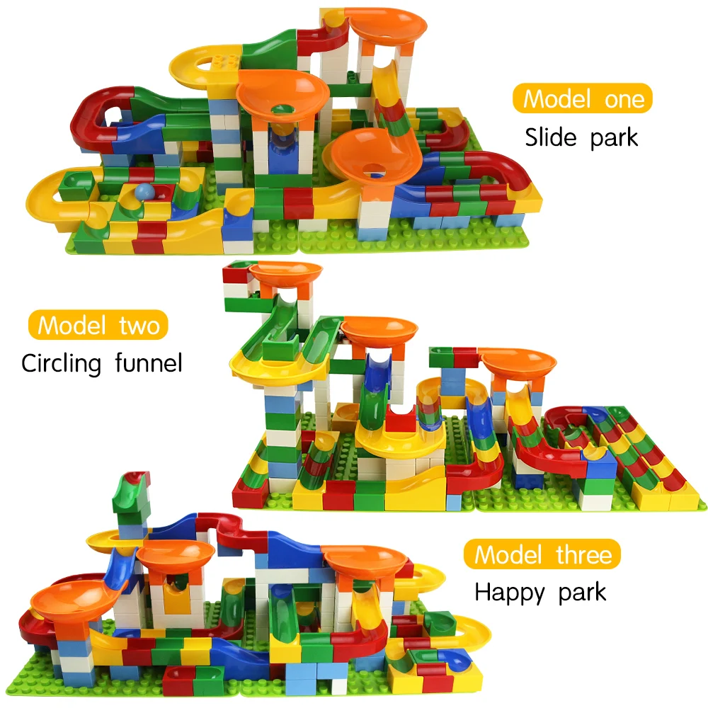 4 стиля Монтажная горка большого размера строительные кирпичные дорожки DIY строительные блоки мраморный гоночный лабиринт шарики Развивающие игрушки для детей