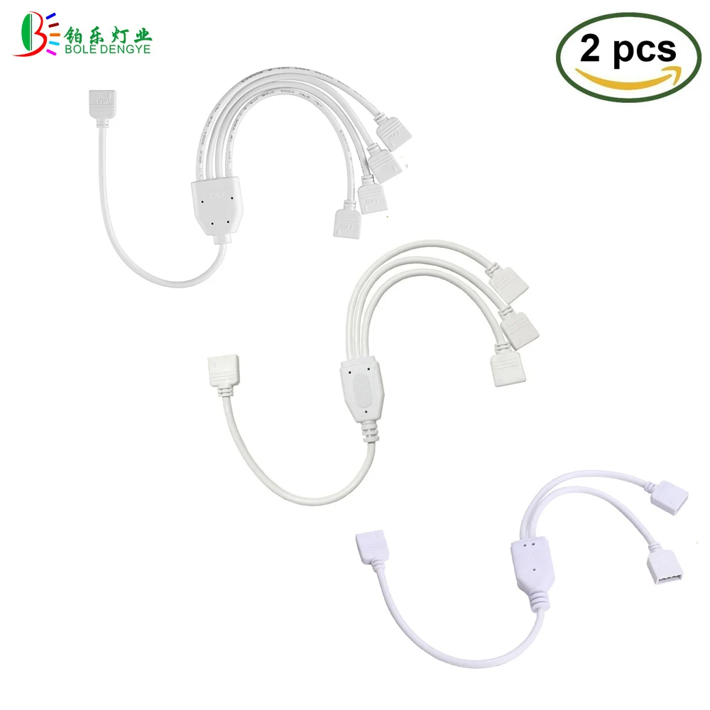 2 шт 4 Pin RGB сплиттер соединитель для светодиодной ленты от 1 до 3 пути Кабельный