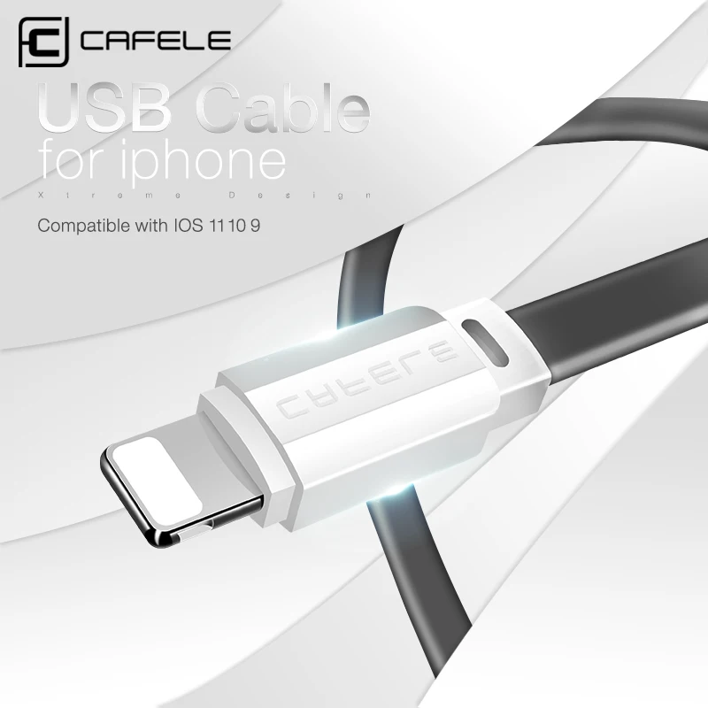USB кабель Cafele для iPhone X XS MAX XR 8 7 6 Plus 5 5S iPad зарядное устройство мобильных телефонов
