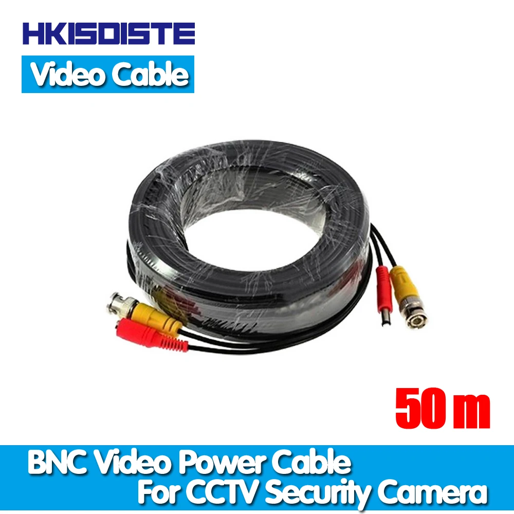 Новый горячий 166 футов/50 м BNC RCA Аудио Видео удлинитель питания DVR провод