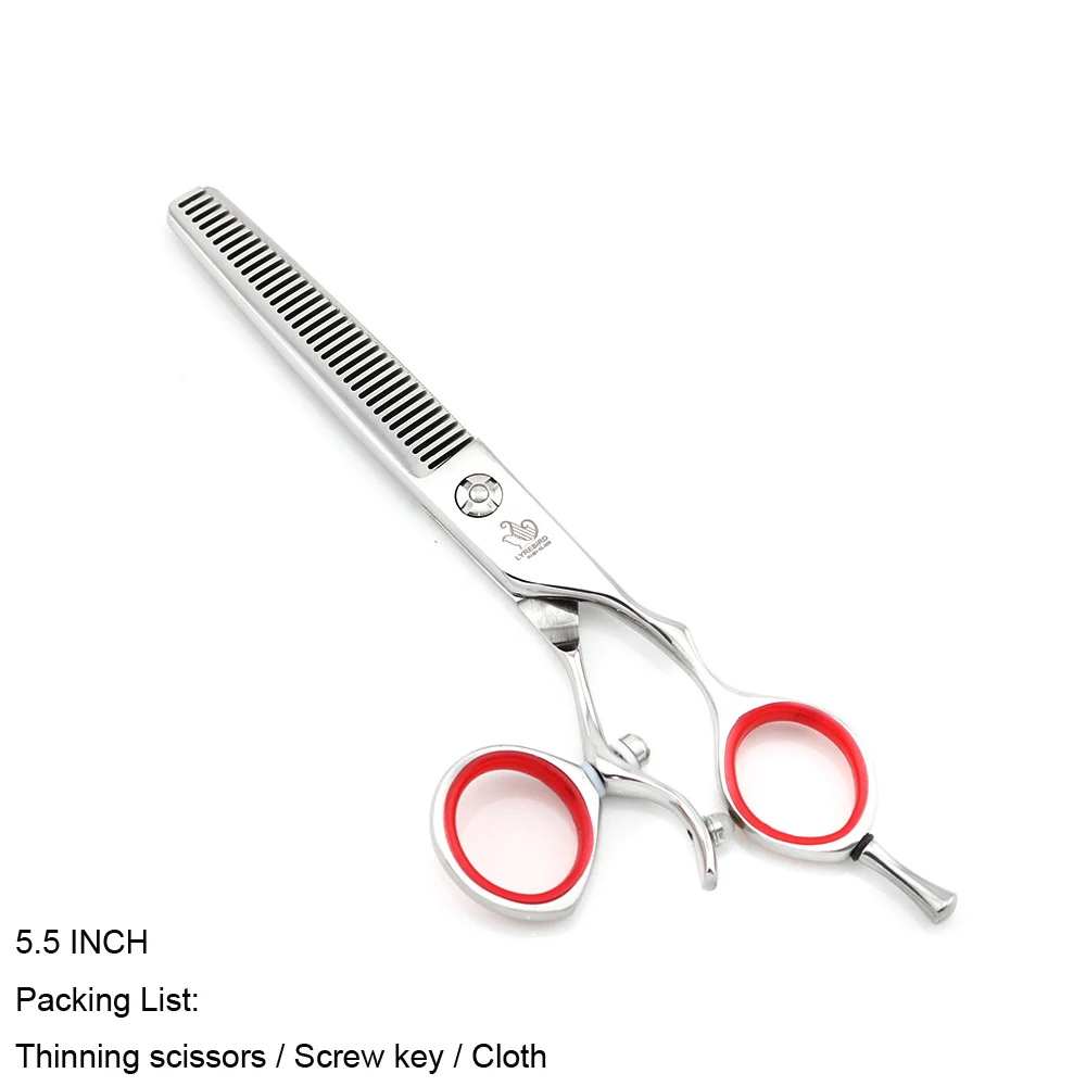 Профессиональные ножницы для волос 5,5 дюймов или 6 дюймов 180 градусов Поворотная рукоять Парикмахерские ножницы lyrebird Высший - Цвет: Thinning 5.5 no bag