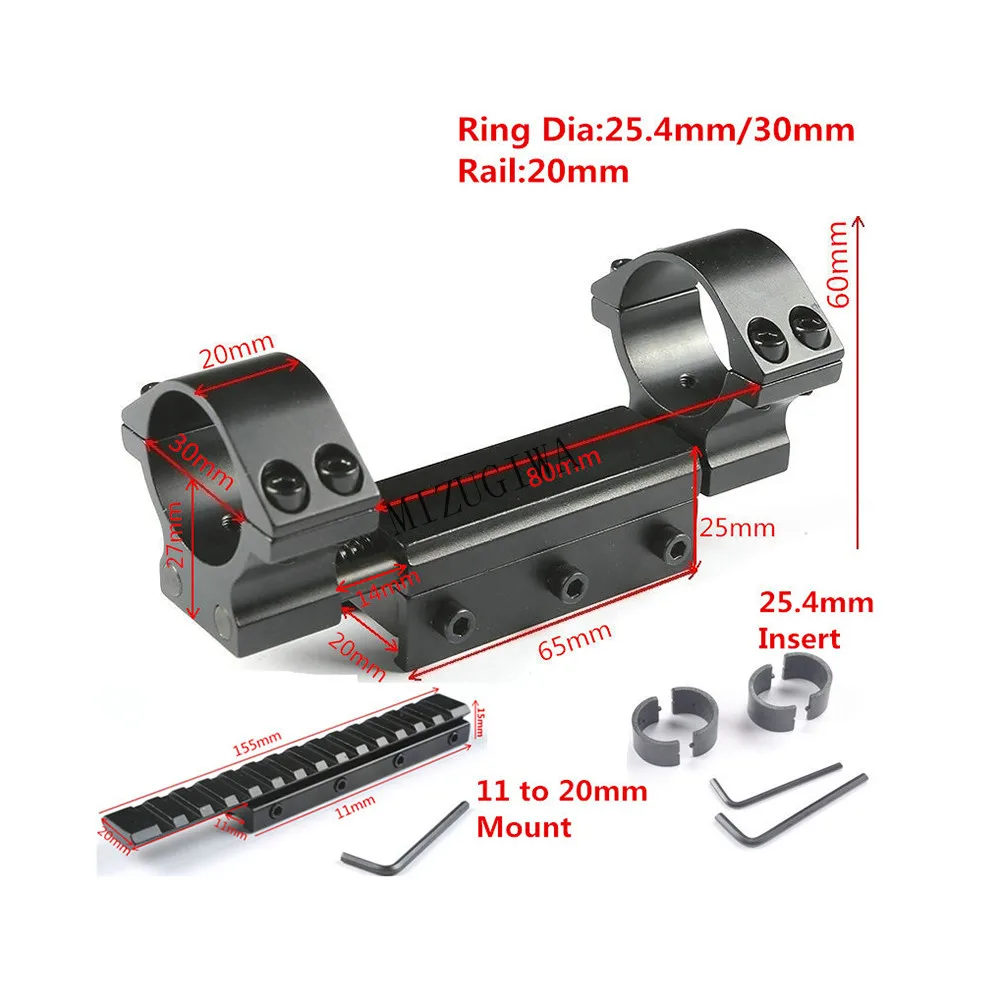 Один кусок плоский верх двойные кольца 25,4 мм/30 мм w/фиксатор 20 мм рельс Picatiiny ласточкин хвост, морской дракон пневматическое оружие 11 мм до 20 мм адаптер крепления