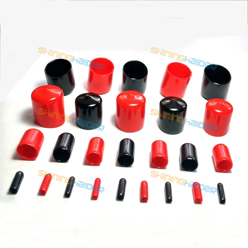 Черный и красный цвет id1.5мм до id30мм ПВХ крышка с различными цветами, кабель изоляционная крышка, крышка резьбы, ПВХ крышка, водонепроницаемый колпачок
