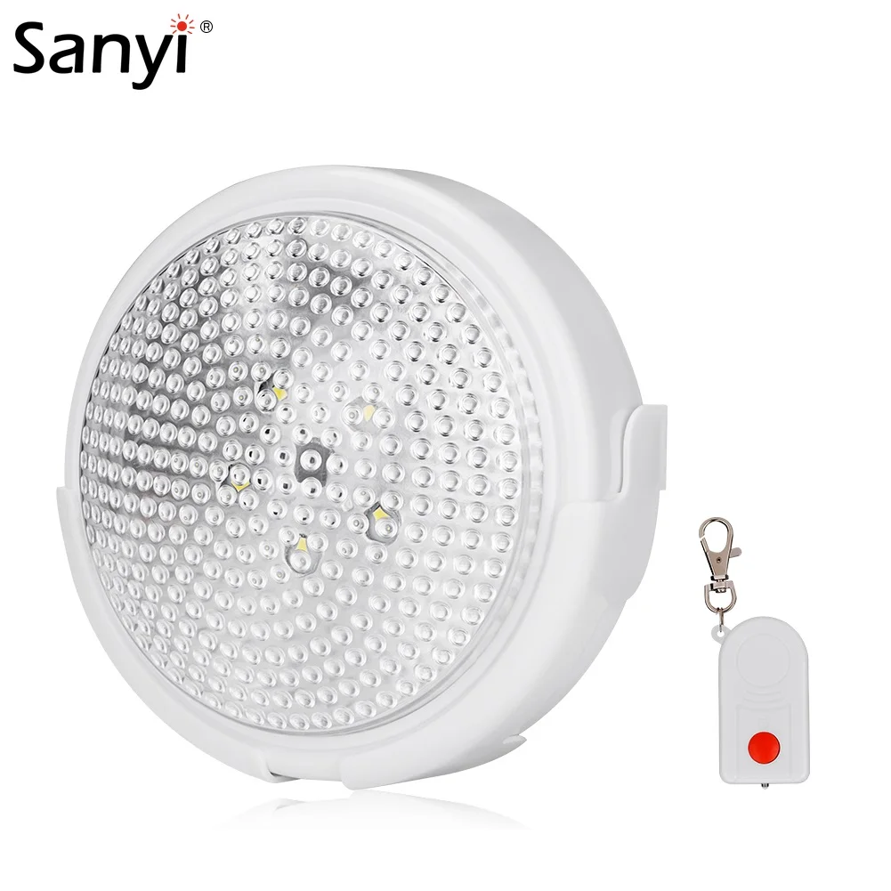 Sanyi 5 LED Wall Light Wireless Detector Light Remote Control Wall Lamp AA Battery operated ...