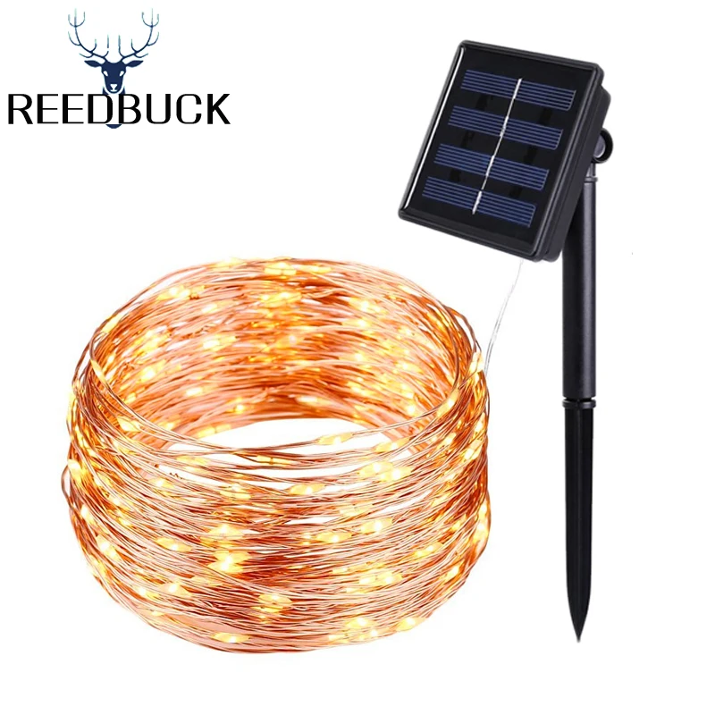 Copper Wire Outdoor Solar Powered LED String Lights 5M 10M 20M Waterproof Garland For Garden Wedding Christmas Landscape Decor 665 