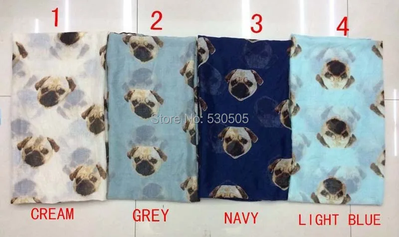 

New pug dog Print Scarf Wrap Shawl Women's Accessories Scarves Free Shipping
