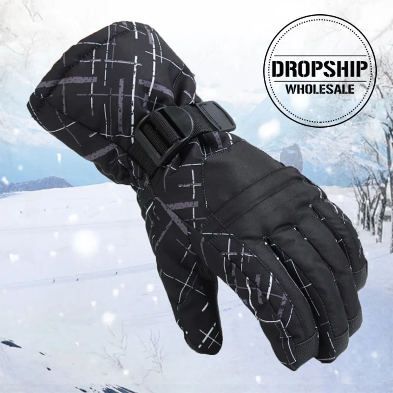 Супер теплые зимние лыжные перчатки для мужчин и женщин, водонепроницаемые ветрозащитные перчатки для снегохода, спорта, сноуборда, катания на лыжах, велоспорта, снежных перчаток