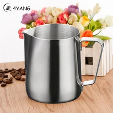 

4YANG Stainless Steel Coffee Pot Milk Coffee Accessories Cappuccino Cooking Tools 1500ML/1000ML/600ML/350ML Pull Flower Cup