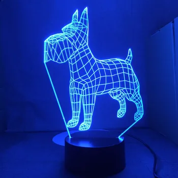 

Standard Schnauz Airedale Irish Terrier Dog 3d Lamp 7 Colors Changing Desk Lamp Novelty Led Night Lights Led Light Drop Shipping