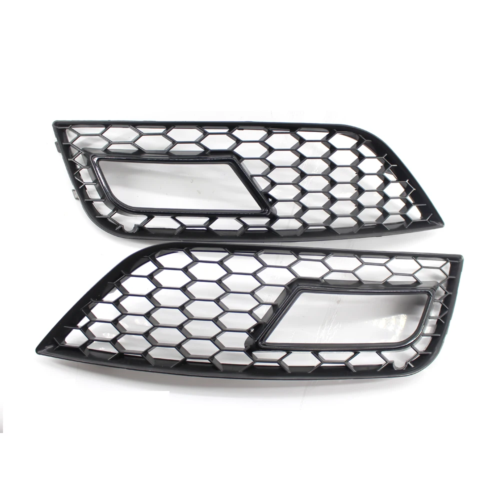 

FOR A4 / A4 Quattro B9 2013-2015 FRONT BUMPER FOG LIGHT GRILLES - GLOSS BLACK