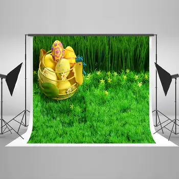 

wall backgrounds Vinyl cloth High quality Computer print Happy Easter Colorful Eggs Green Grass backdrops