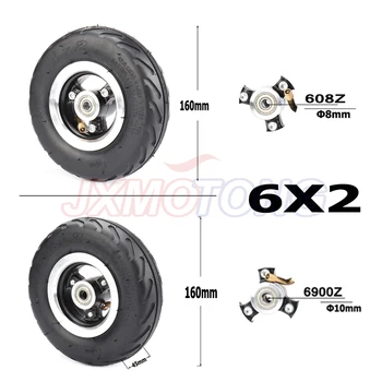 

6X2 Inflation Tire Wheel Use 6" Tire Alloy Hub 160mm Pneumatic Tyre Electric Scooter F0 Pneumatic Wheel Trolley Cart Air Wheel