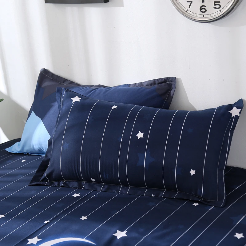 Papa&Mima Moon and stars print bedding set Polyester Duvet Cover Pillowcase Sets Bedclothes set Drop Shipping