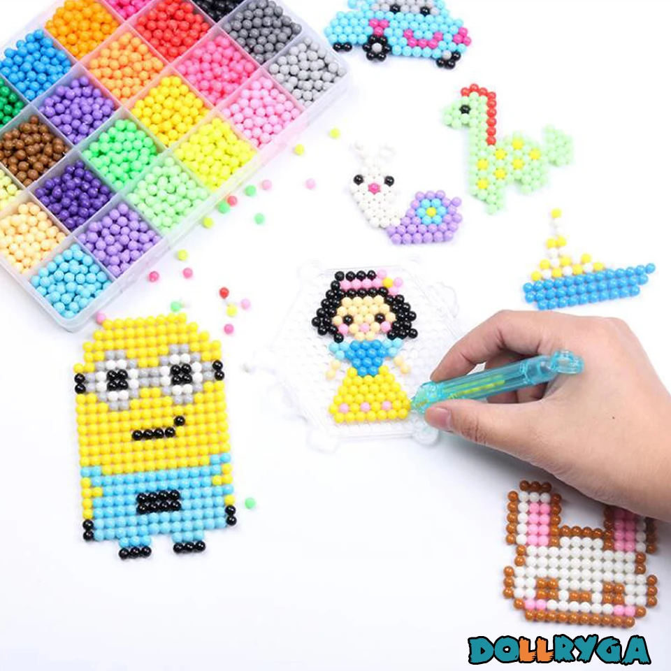 DOLLRYGA набор бусин «сделай сам» 3D Cuentas Хама бусины 5 мм 4400 шт. Pegboard Aqua perlen пазл для детей браслет Ткацкая лента подарок для девочки