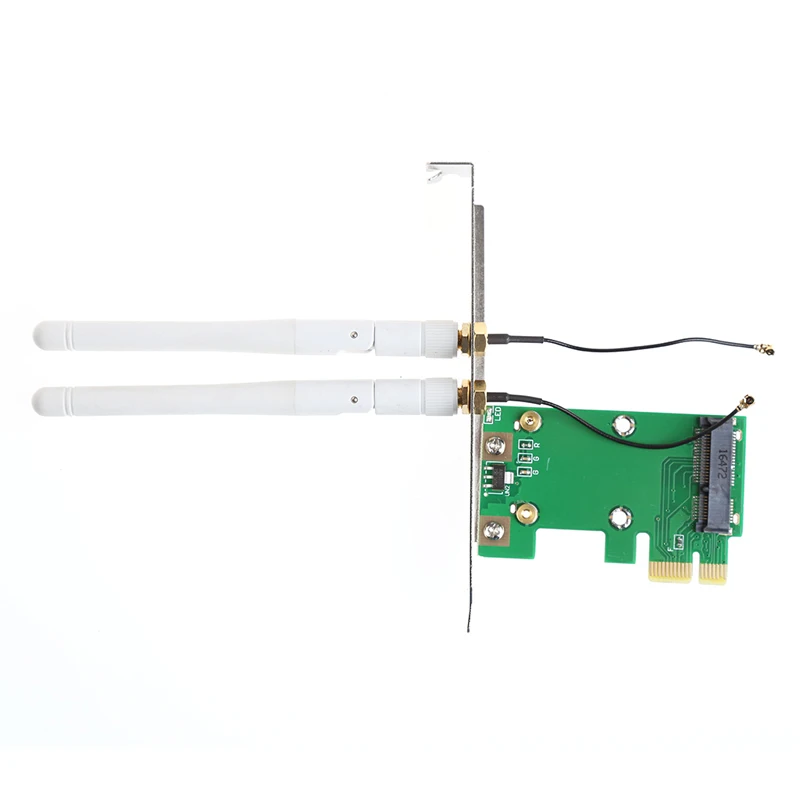 Беспроводная Wi Fi сетевая карта Mini PCI E к 1X настольный адаптер + 2 антенны