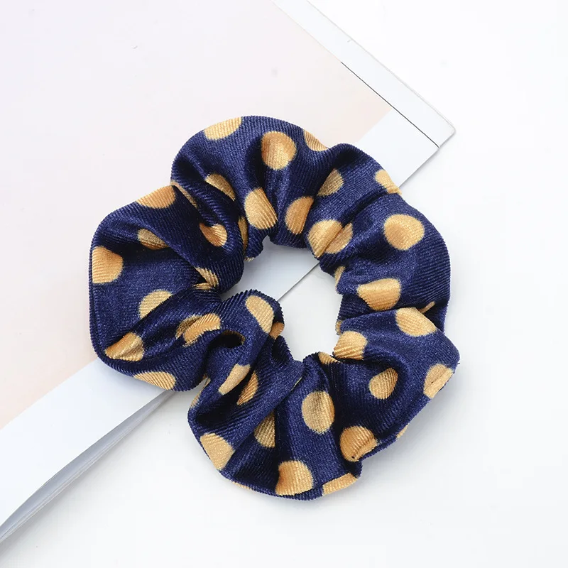 Fashion Women Vintage Leopard Print Velvet Hair Scrunchies Big Stretch Elastic Rope Bands Basic Hair Ties head wrap for women