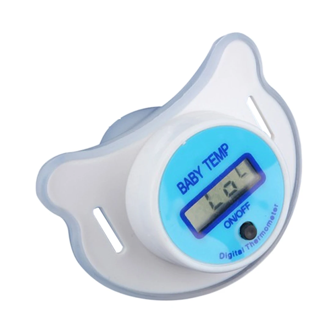 Термометр для измерения температуры и тревоги, успокаивающий оральный термометр для детской соски из медицинского силикона - Цвет: Blue