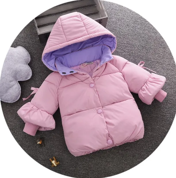 Новинка; зимнее плотное теплое пальто с хлопковой подкладкой для маленьких девочек; теплая куртка с капюшоном для девочек; Детский Теплый костюм; милое пальто для девочек - Цвет: as picture