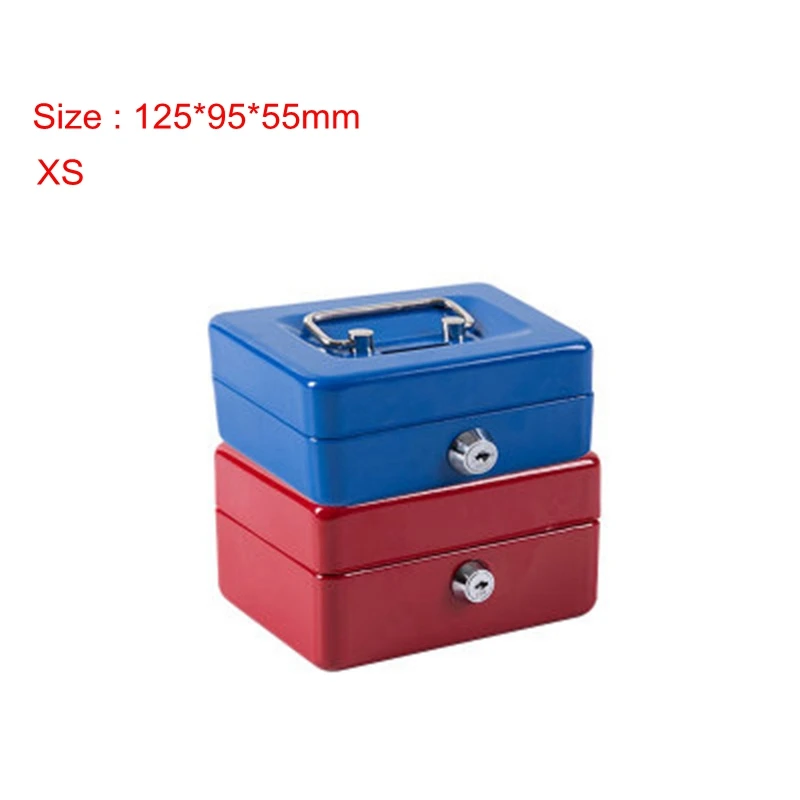Mini Portable Security Safe Box Money Jewelry Storage Collection Box For Home School Office With Compartment Tray Lockable 7