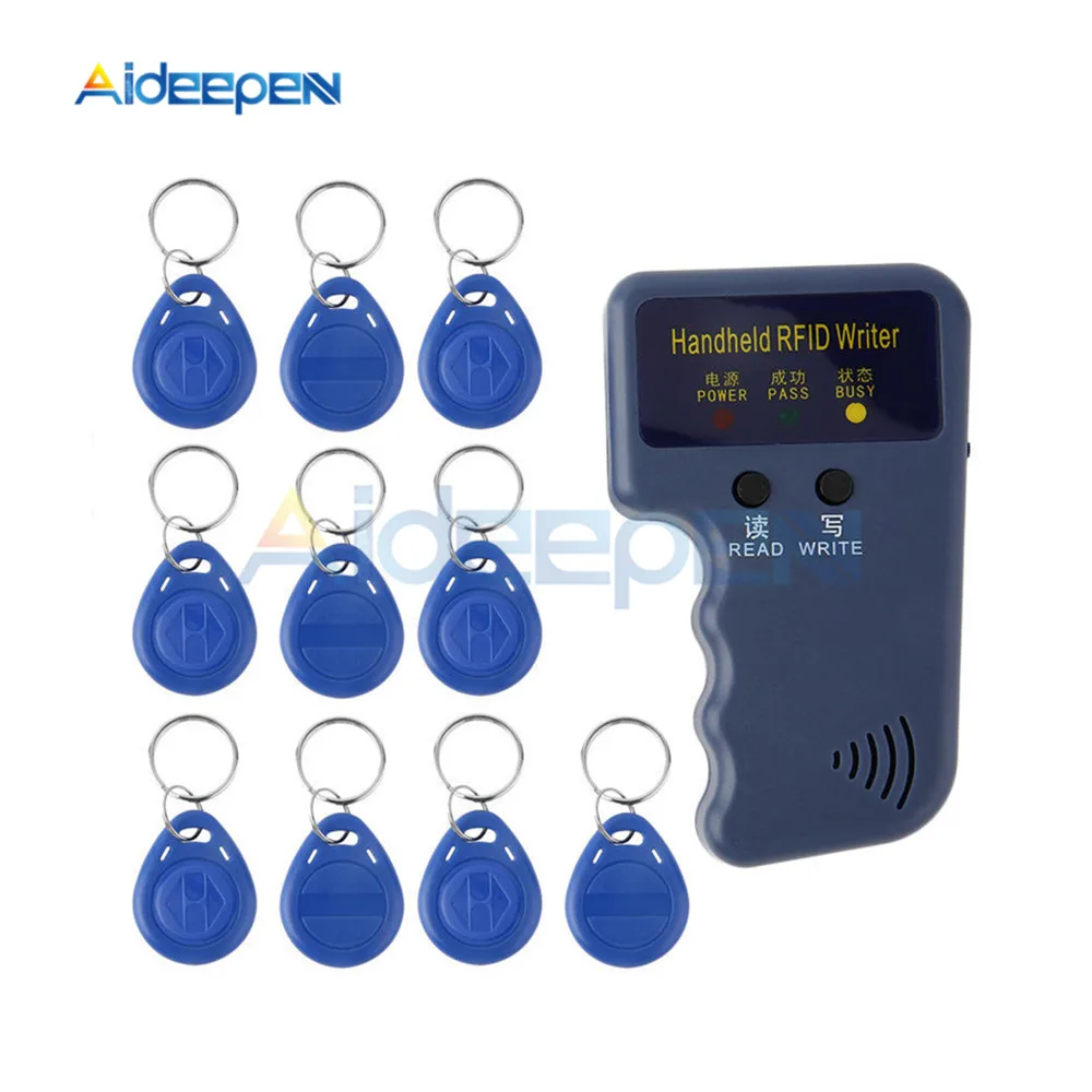 

125KHz EM4100 RFID Copier Writer Duplicator Programmer Reader T5577 EM4305 Rewritable ID Keyfobs Tags Card Handheld