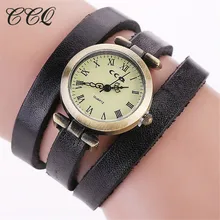 CCQ брендовые Популярные антикварные часы с кожаным браслетом винтажные женские наручные часы модные кварцевые часы унисекс Relogio Feminino