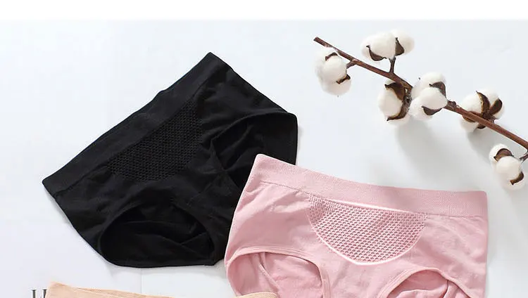 Women Pure Cotton Panty Mid Waist Breathable Trigonometric Panties Female Seamless Underwear Body Shaping Briefs Dropship (1)