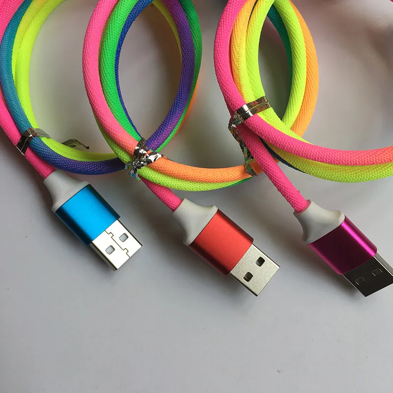 KKREFF 1 М Радуга Ткань Плетеный Тип C USB C кабель для samsung S9 S10 Xiaomi mi8 mi9 huawei P20 Pro Nova 3 телефон Ladekabel