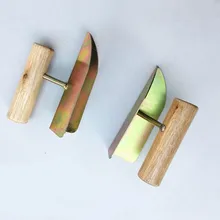 1 пара шпатель Инь Ян углеродная Сталь деревянная рукоятка шпатель внутренний угол штукатурные инструменты для строительства