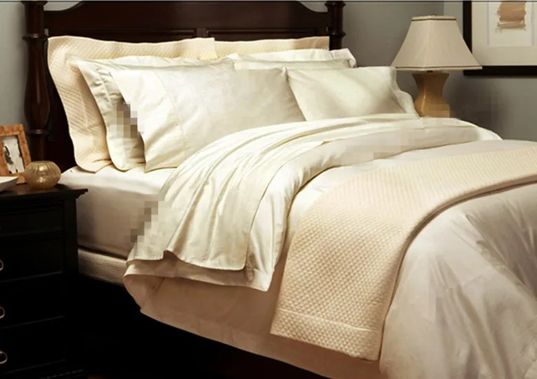 Высокое качество 1800 TC постельные принадлежности плоский лист набор Египетский хлопок 4 шт постельные наборы бежевый белый цвета на заказ