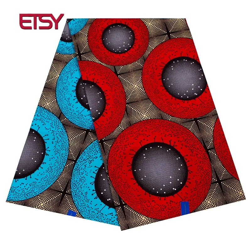 

2019 High Quality African Fabric Binta Real Wax Print 100% Cotton Wax for Africa Clothing 6 yard/lot for party dress 24FS1323