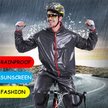 

Unisex Cycling Jackets Waterproof Raincoat Bicycle Jackets Clothing Road MTB Mountain TPU Bike Rain Coats Cycling Poncho Set