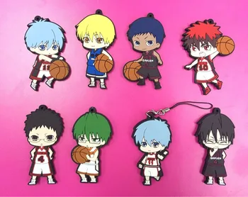

8pcs/lot Kuroko No Basketball Original Japanese anime figure rubber Silicone sweet smell mobile phone charms/keychain/strap G419