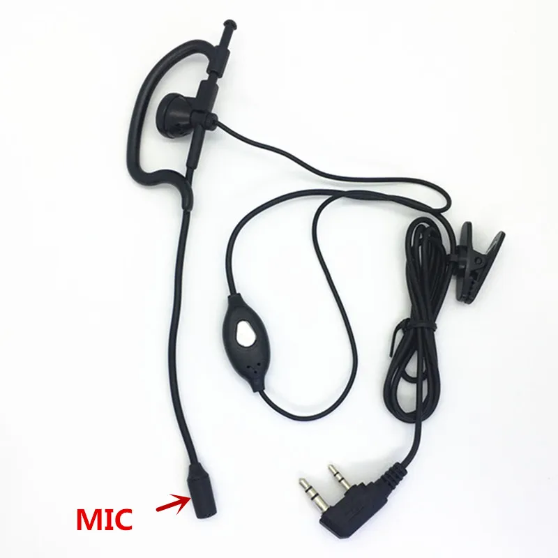 

headphone K plug 2pins with MIC for KENWOOD Baofeng BF888s UV5R UV82 Wouxun TYT Puxing Quansheng WLN KD-C1 etc walkie talkie