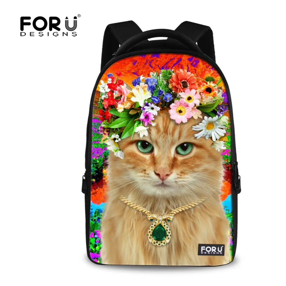 FORUDESIGNS Kawaii Cat Printing font b Backpack b font for Teenage Girls Big Size Women font