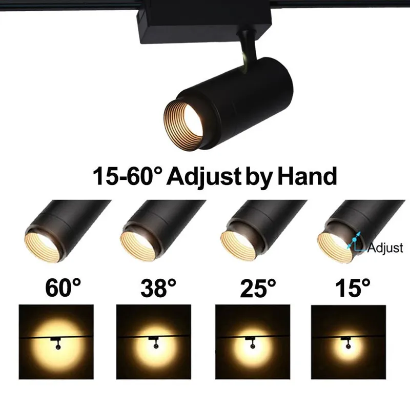 

Track Light Zoomable 12W 20W 30W Adjustable Beam Angle Rail Spot Clothing Shoes Shop Zoom Exhibition Gallery Lamp COB Spotlights