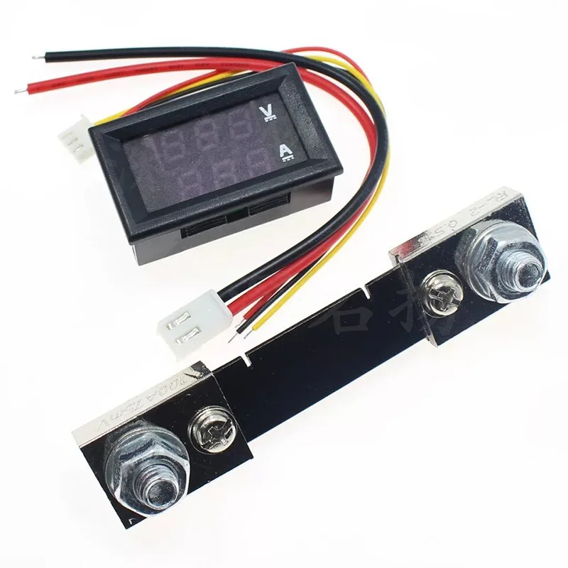 

1pc DC100V 100A Digital Voltmeter Ammeter Blue Red LED Amp Volt Meter with 100A Current Shunt